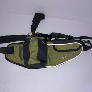 Outdoor Green and Black  Fanny Pack Bag Drink and Wallet Pocket for Trails Hikes